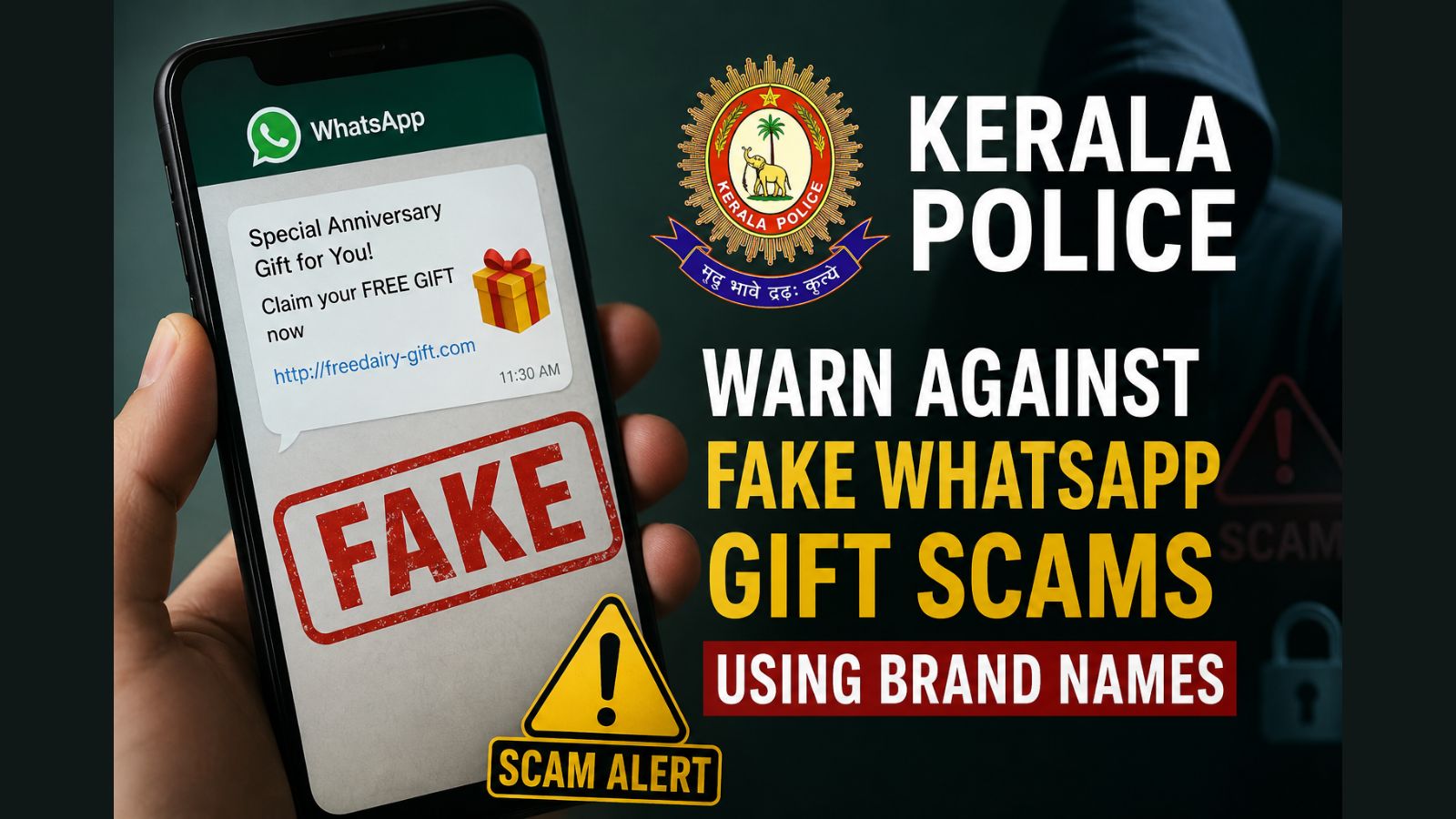 Kerala Police warn against fake WhatsApp gift scam using brand names